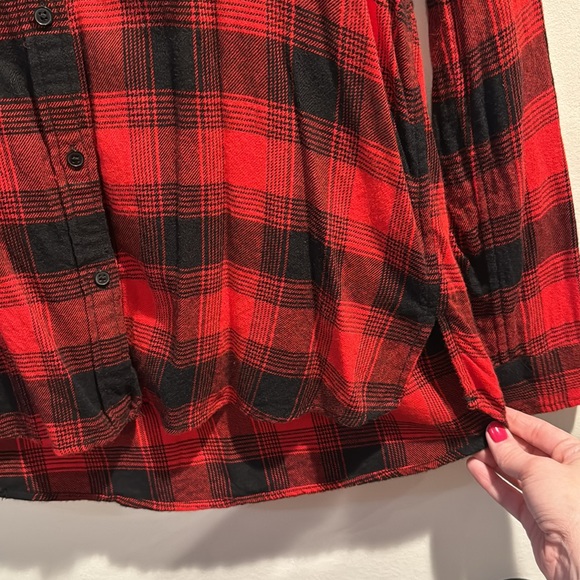 Express Cotton “Flannel” Button Down Top - Picture 4 of 7